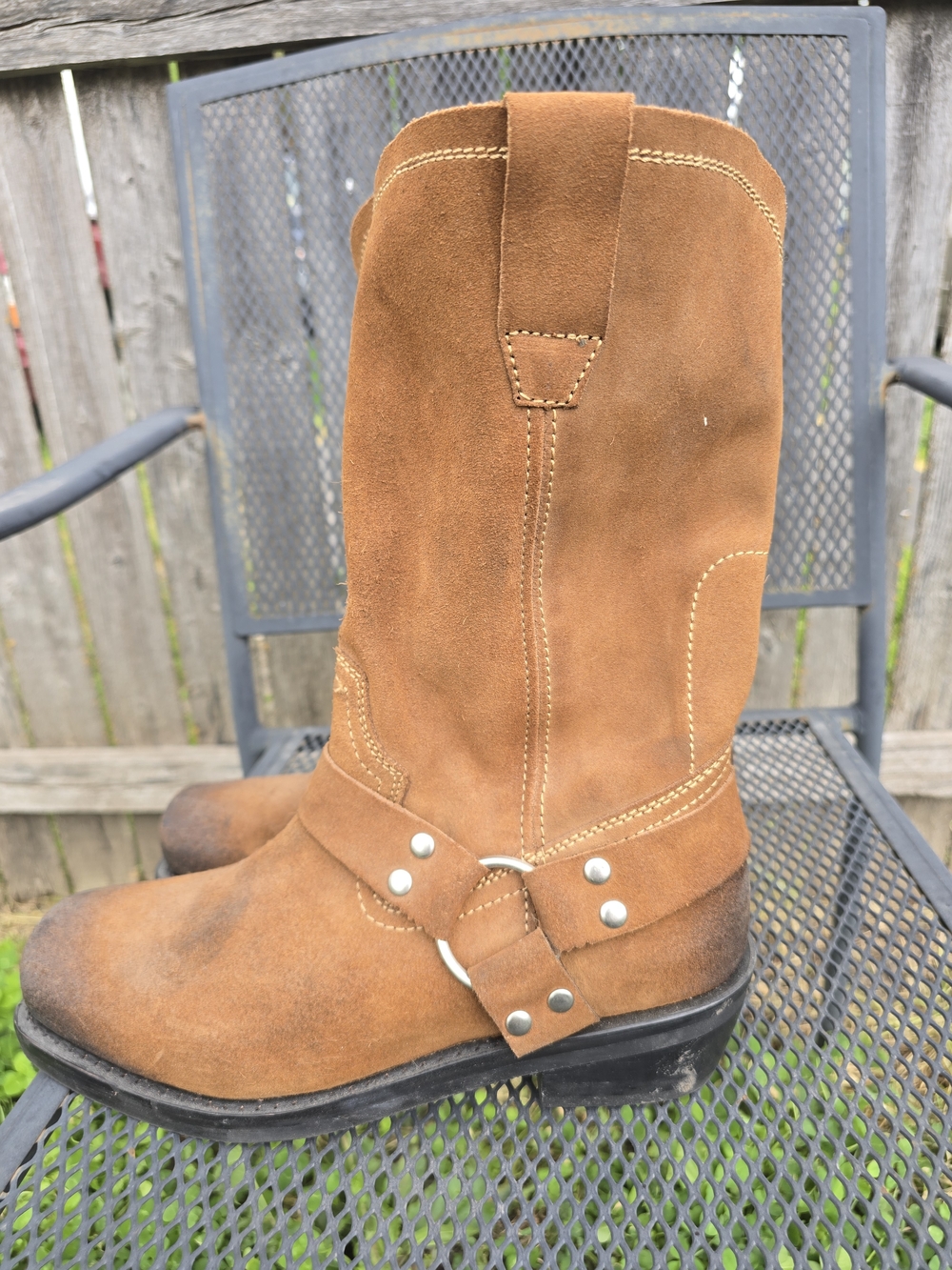 Brother/Sons Brown Suede Harness Slouch Boots - Picture 2 of 9
